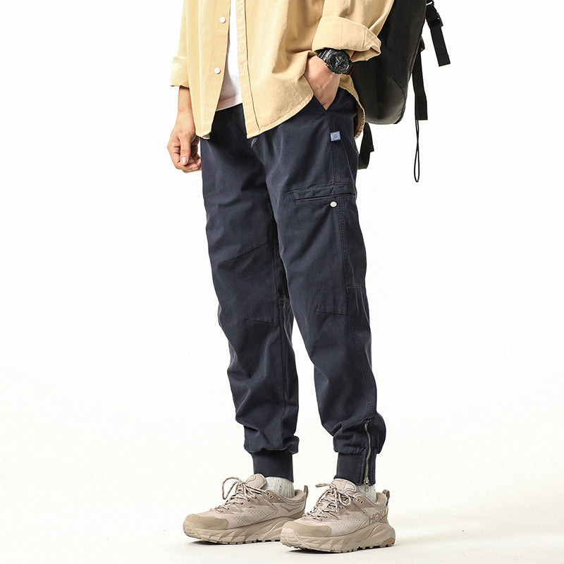 Herren Utility-Cargo-Joggerhose aus robustem Baumwoll-Twill mit Knöchel-Reißverschluss Drune