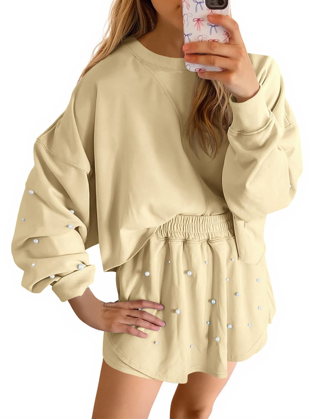 Damen Sportliches Sweatshirt- und Rock-Set Drune
