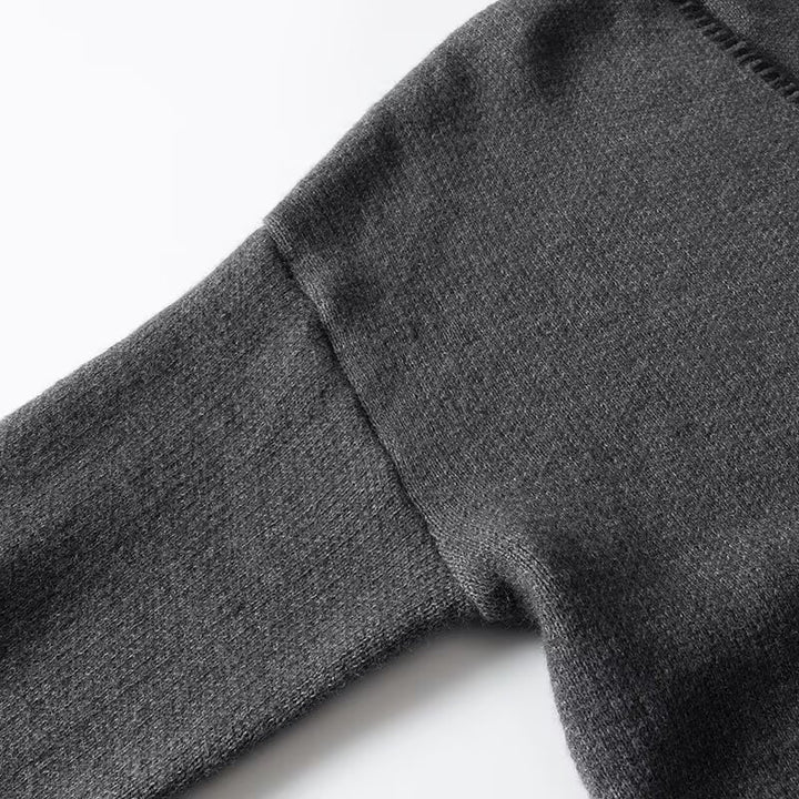 Damen lässiger Strickpullover mit V-Ausschnitt und praktischen Taschen Drune