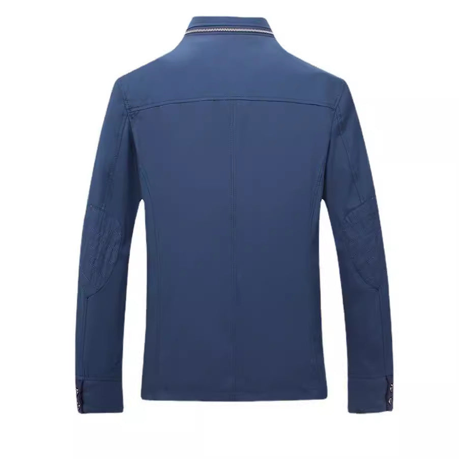 Herren Stehkragen‑Blouson mit verdeckter Zip‑ und Knopfleiste Drune
