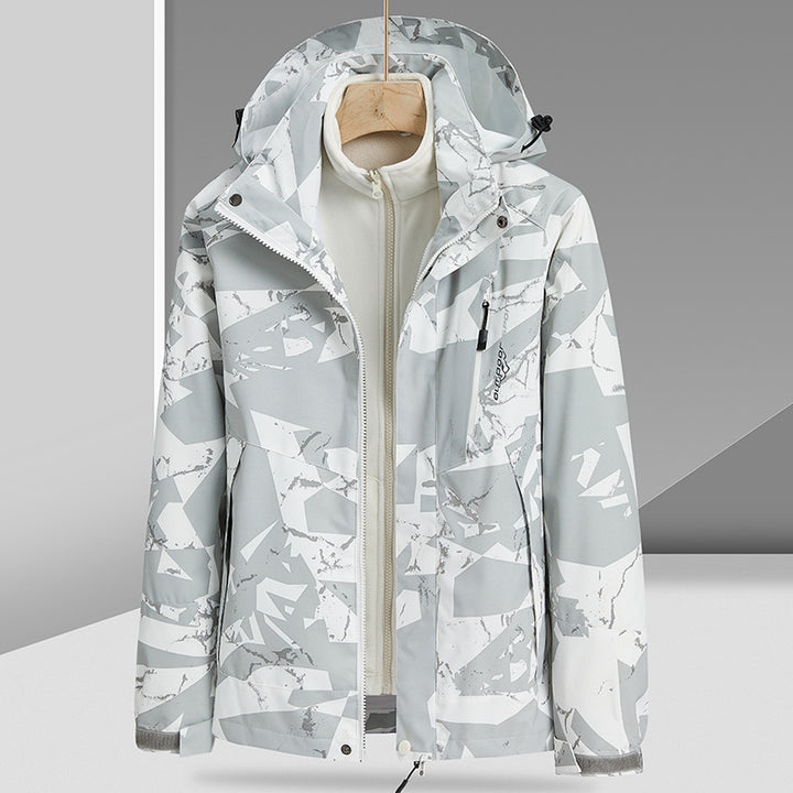 Herren Wasserabweisende Outdoor-Jacke mit integrierter Fleece-Innenjacke Drune