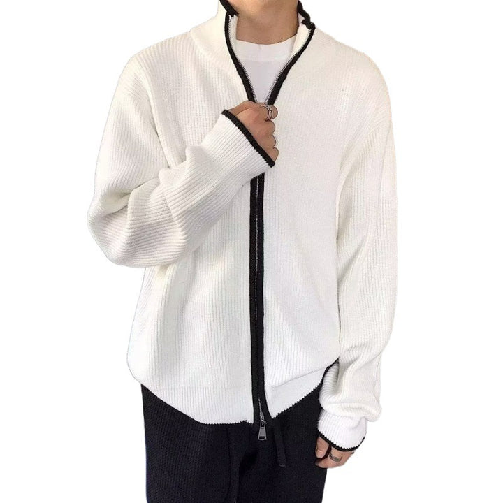 Herren Modische Strickjacke mit Stehkragen Drune