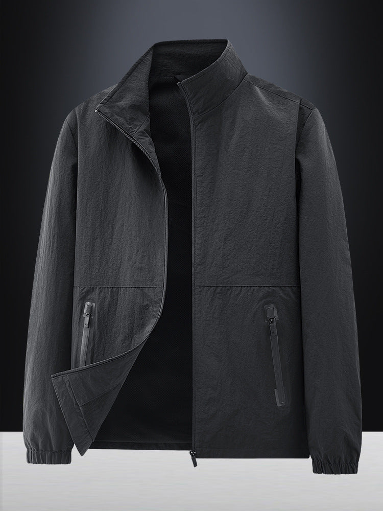Herren Leichte Outdoorjacke mit hohem Kragen Drune