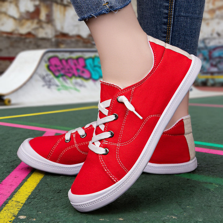 Damen Bequeme Canvas Sneakers mit atmungsaktiver Innensohle Drune