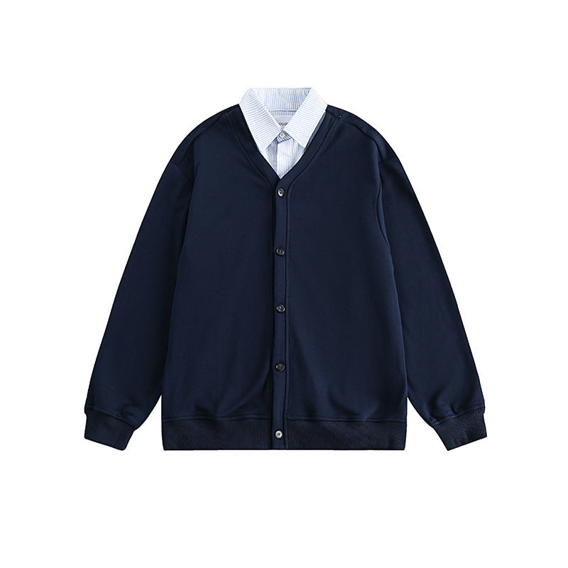 Herren Strickcardigan im Oversize‑Sweat‑Stil mit V‑Ausschnitt und Knopfleiste Drune