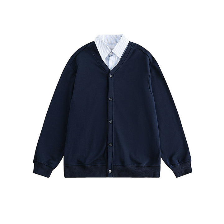 Herren Strickcardigan im Oversize‑Sweat‑Stil mit V‑Ausschnitt und Knopfleiste Drune
