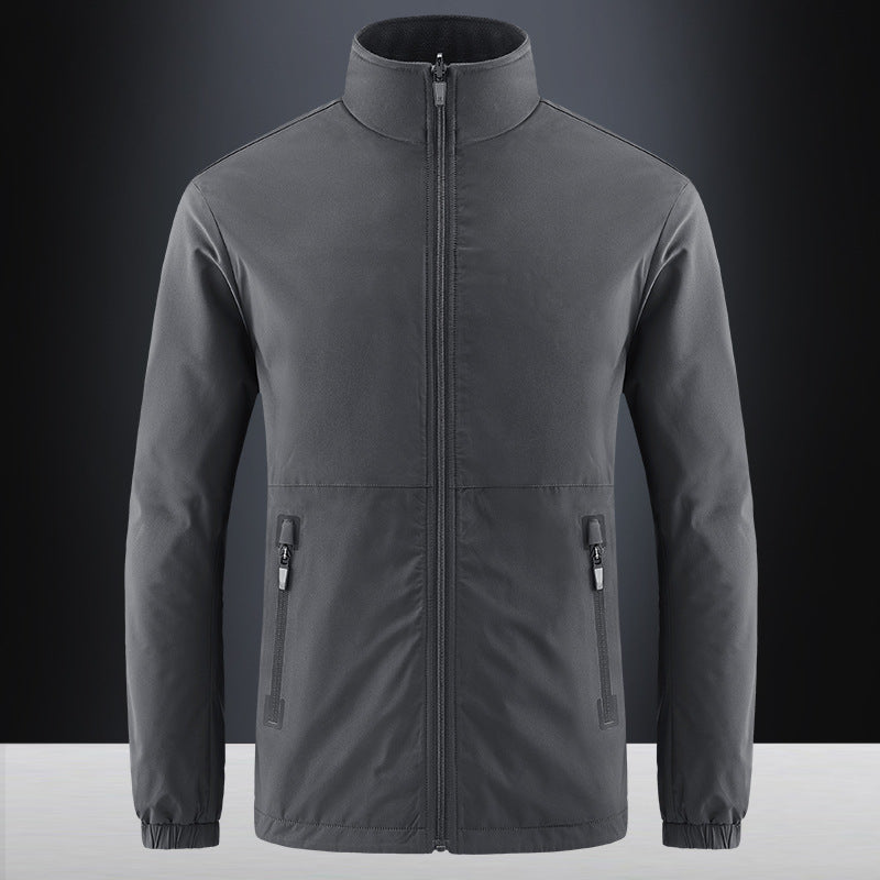 Herren Softshelljacke mit hohem Stehkragen und wasserabweisender Oberfläche Drune