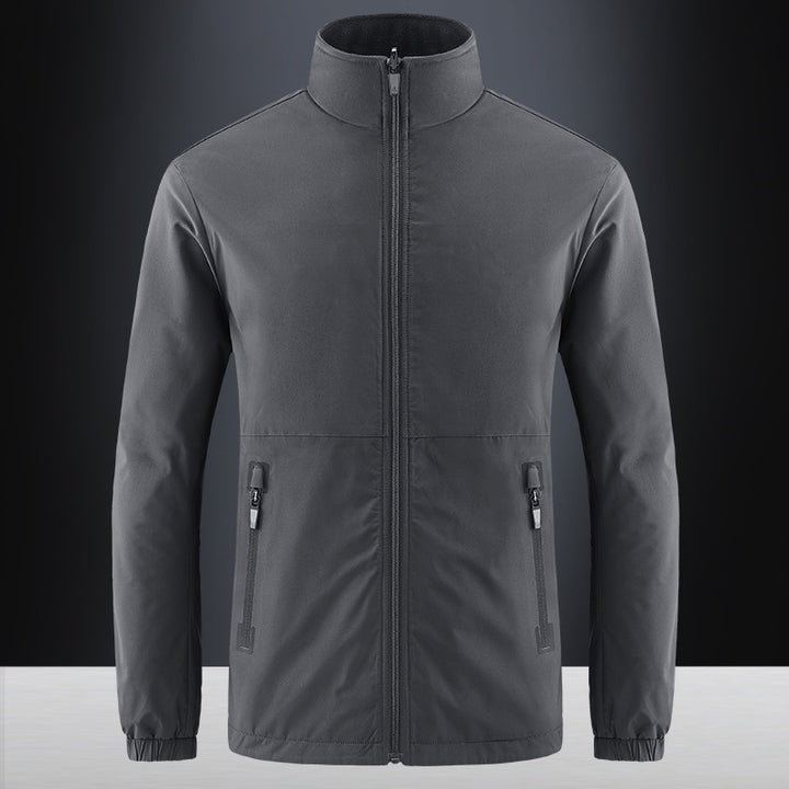 Herren Softshelljacke mit hohem Stehkragen und wasserabweisender Oberfläche Drune