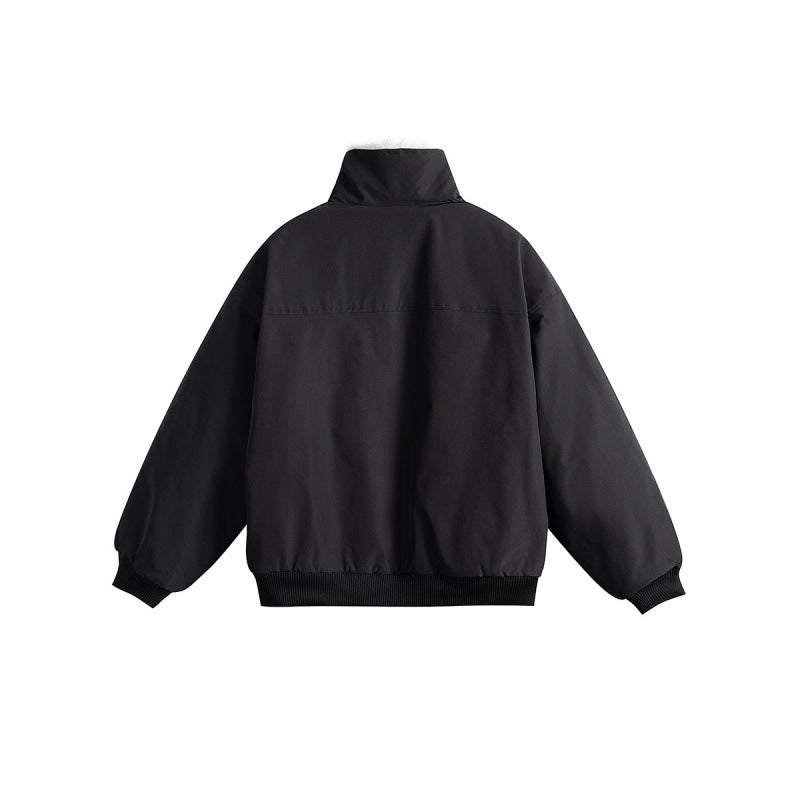 Damen Kurze Boxy-Steppjacke mit hohem Schalkragen, Teddykragen und elastischen Rippbündchen Drune