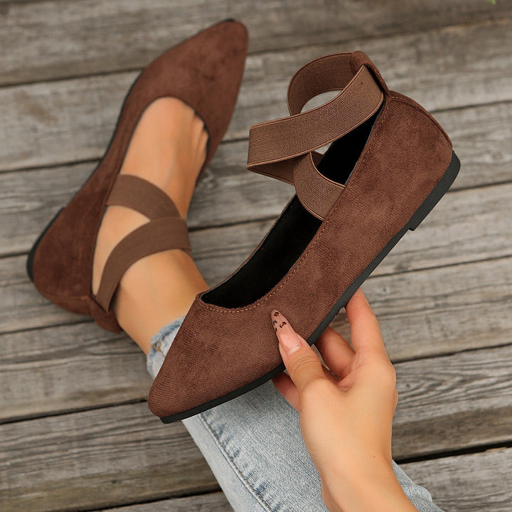 Damen elegante Ballerinas mit verstellbarem Riemchendesign Drune