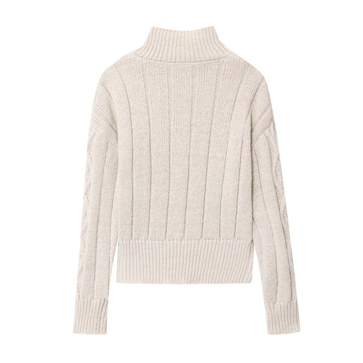 Damen Strickjacke mit hohem Kragen und Reißverschluss Drune