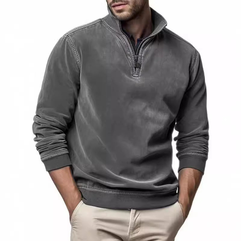 Herren sportlicher Pullover mit praktischem Stehkragen Drune