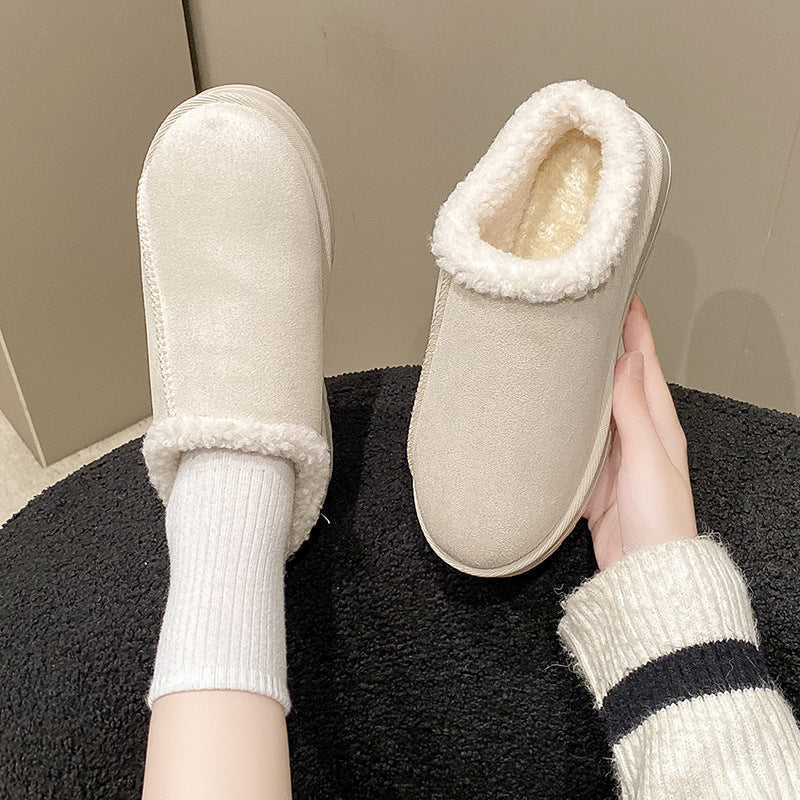 Damen Gefütterte Winter‑Slipper mit Kunstfellbesatz und profilierter Gummisohle Drune