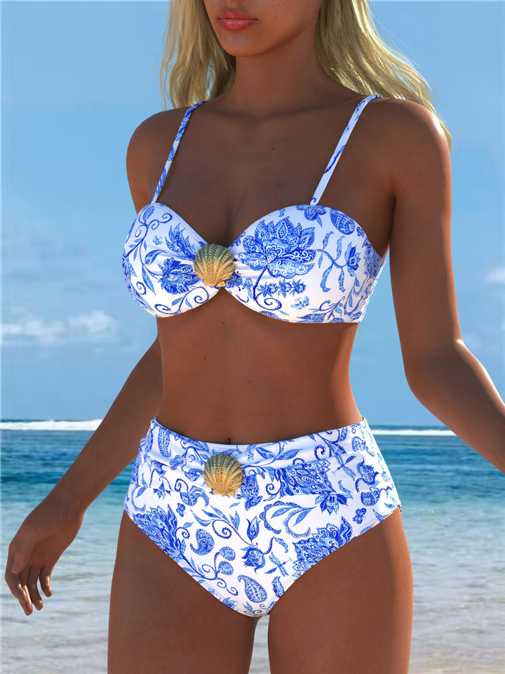 Damen Bikini-Set mit elegantem Balconette-Oberteil und hoch geschnittenen Höschen Drune