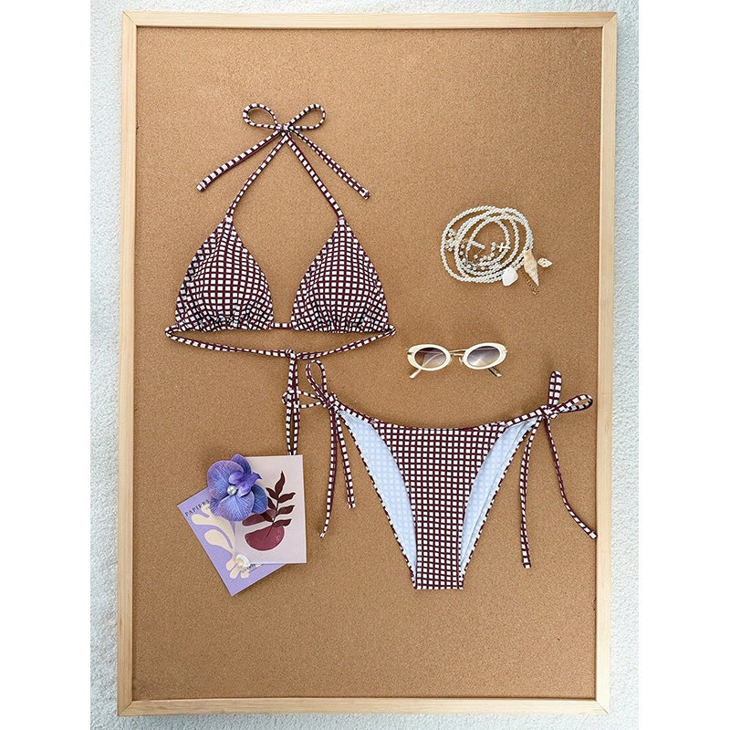 Damen Triangel-Bikini mit Animal-Print Drune