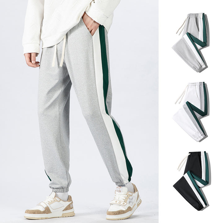 Herren Konische Trackhose mit Kordelzug, seitlichen Colorblock‑Streifen & elastischen Bündchen Drune