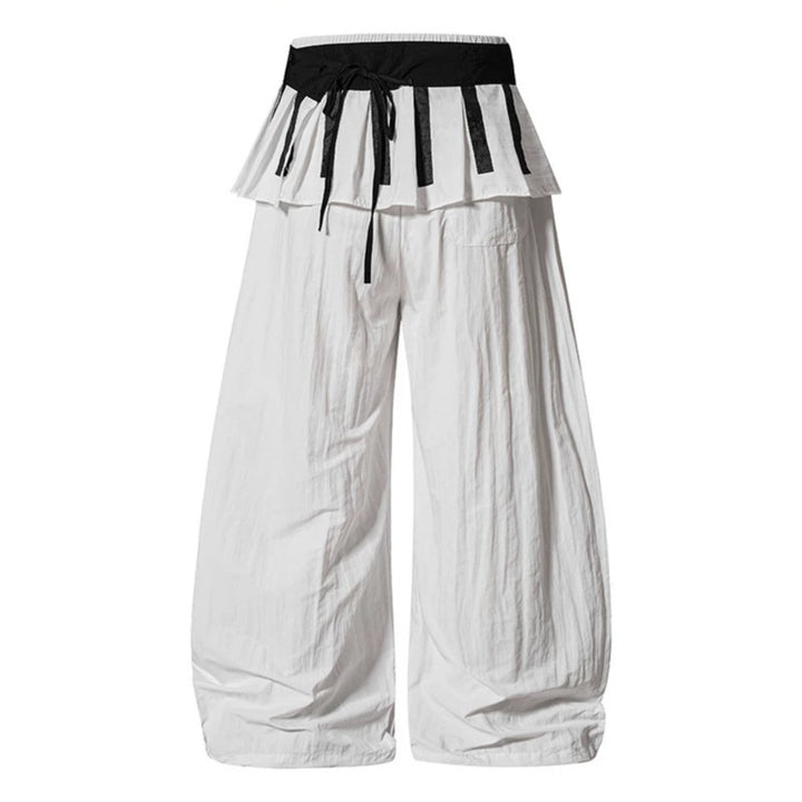 Damen Weite Culotte-Hose mit Volantbund, Tunnelzug und Ballonbein Drune