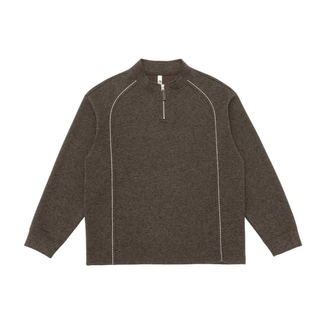 Herren Halbzip-Sweatshirt mit Stehkragen und Kontrastnaht Drune