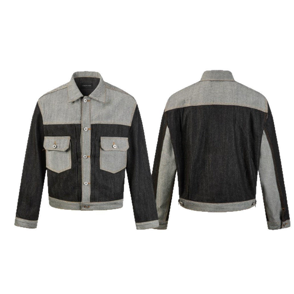 Herren Boxy-Jeansblouson mit kontrastierenden Einsätzen und Utility-Taschen Drune