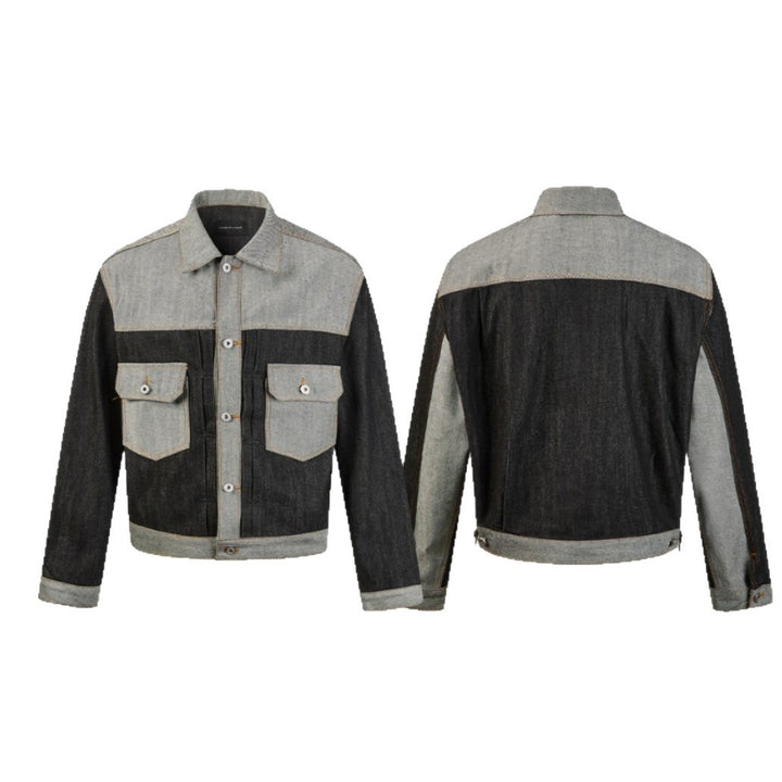 Herren Boxy-Jeansblouson mit kontrastierenden Einsätzen und Utility-Taschen Drune