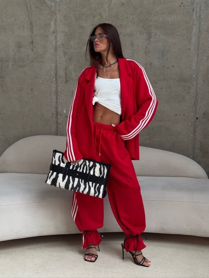 Damen Sweatblazer und Oversize-Jogginghose Drune