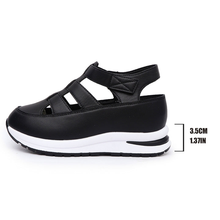 Damen Plateau‑Sneaker‑Sandale mit Klettverschluss und geschlossener Zehenpartie Drune