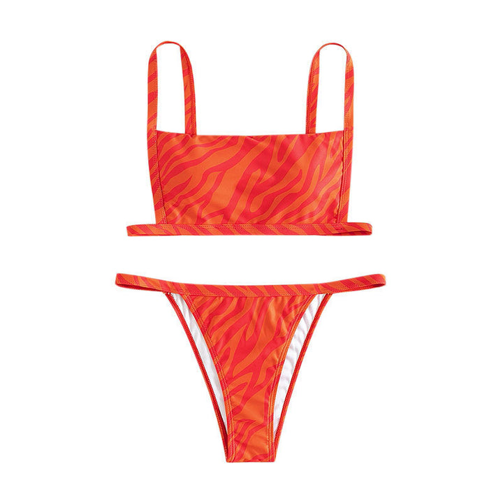 Damen Zweiteiliges Bikini-Set mit modernem Gitterdesign Drune