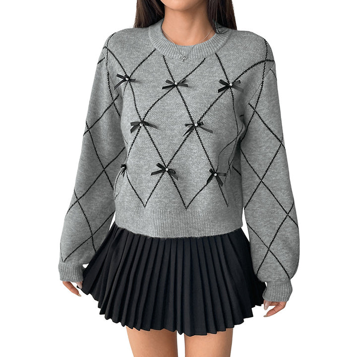 Damen Stilvolle Pullover mit Schleifen-Details Drune