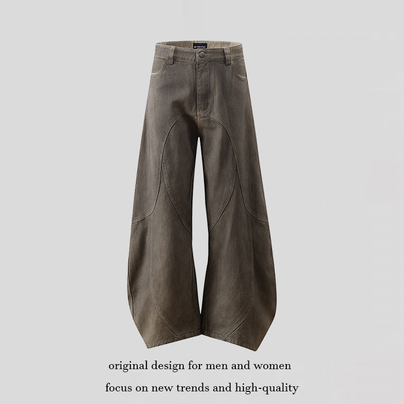 Damen Weite High‑Waist Culotte‑Hose mit ballonförmiger Silhouette und Zierpaneelen Drune