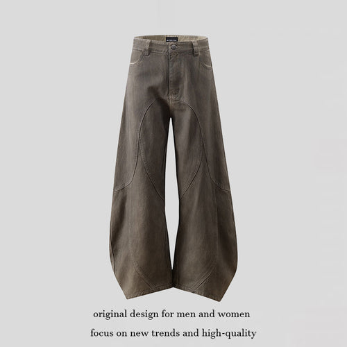 Damen Weite High‑Waist Culotte‑Hose mit ballonförmiger Silhouette und Zierpaneelen Drune