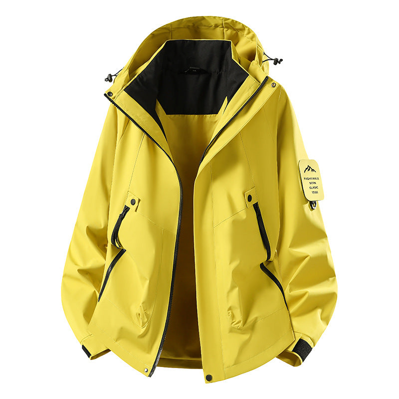Herren Zwei-in-eins Wetterschutzjacke mit abnehmbarer Steppweste und verstellbarer Kapuze Drune
