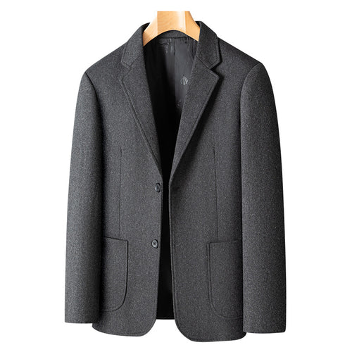 Herren Smart-Casual Wollmix-Sakko im Mantelstil mit aufgesetzten Taschen Drune