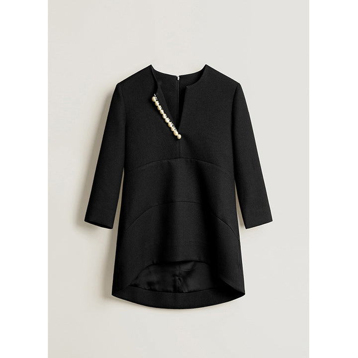 Damen Elegante und stilvolle Bluse mit Perlen-Detail Drune