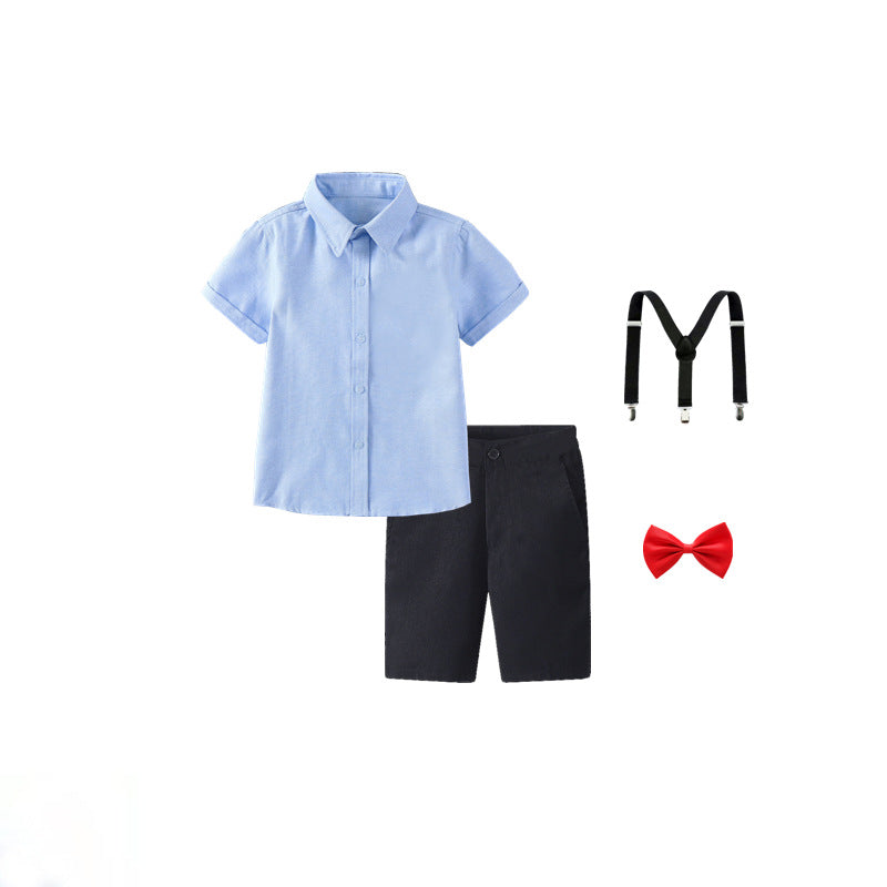 Damen festliches Hemd und Shorts Set mit Hosenträgern Drune