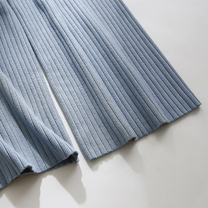 Damen Weit geschnittene Rippstrickhose mit Kordelzug Drune