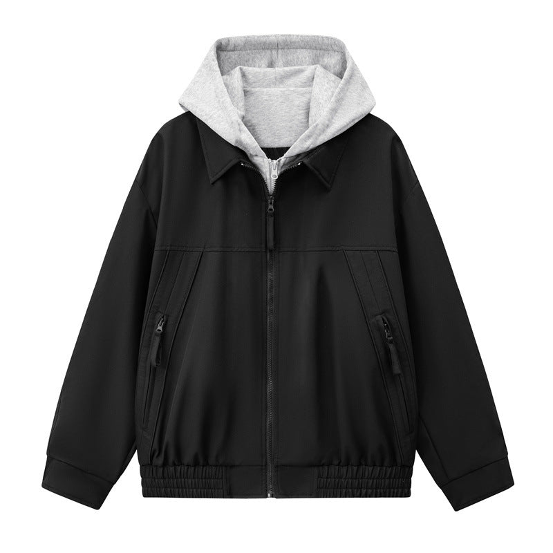 Herren Boxy-Übergangsjacke mit kontrastreicher Innenkapuze und elastischem Saum Drune