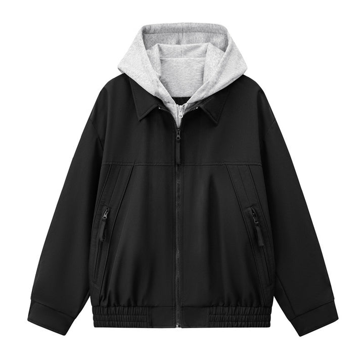 Herren Boxy-Übergangsjacke mit kontrastreicher Innenkapuze und elastischem Saum Drune