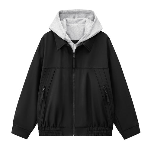 Herren Boxy-Übergangsjacke mit kontrastreicher Innenkapuze und elastischem Saum Drune