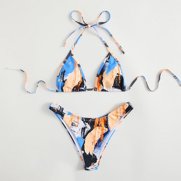 Damen Triangel-Bikini mit verstellbaren Trägern und modernem Farbspiel Drune