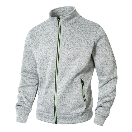 Herren sportliche Fleecejacke mit bequemem Stehkragen und Reißverschlusstaschen Drune