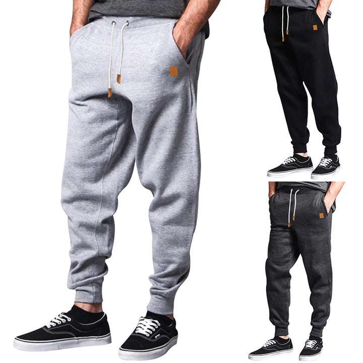 Herren nan Relax-Hose aus schwerem Sweat mit Kordelzug und geripptem Knöchelabschluss Drune