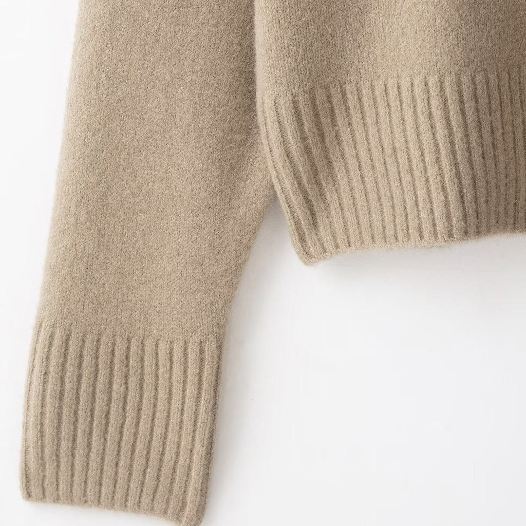 Damen Feiner Oversize-Strickpullover mit Rundhalsausschnitt, überschnittenen Schultern und extra langen Rippbündchen Drune