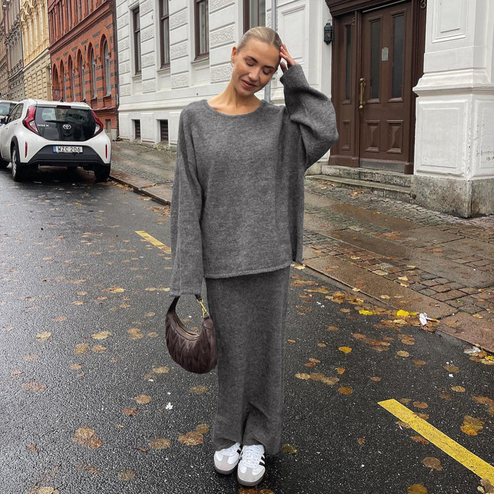 Damen eleganter, figurbetonter Midi-Rock aus hochwertiger Wollmischung Drune