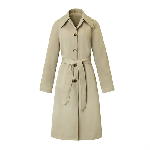 Damen Eleganter Trenchcoat mit Taillengürtel Drune