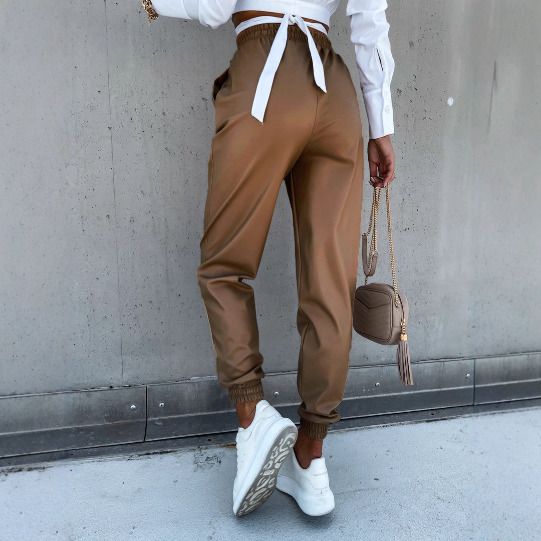 Damen Bequeme Jogginghose im sportlichen Stil mit elastischem Bund und Taschen Drune