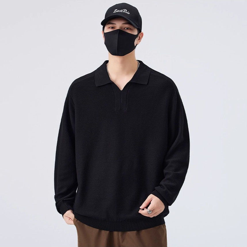 Herren Modisches Longsleeve Pullover mit V-Ausschnitt Drune