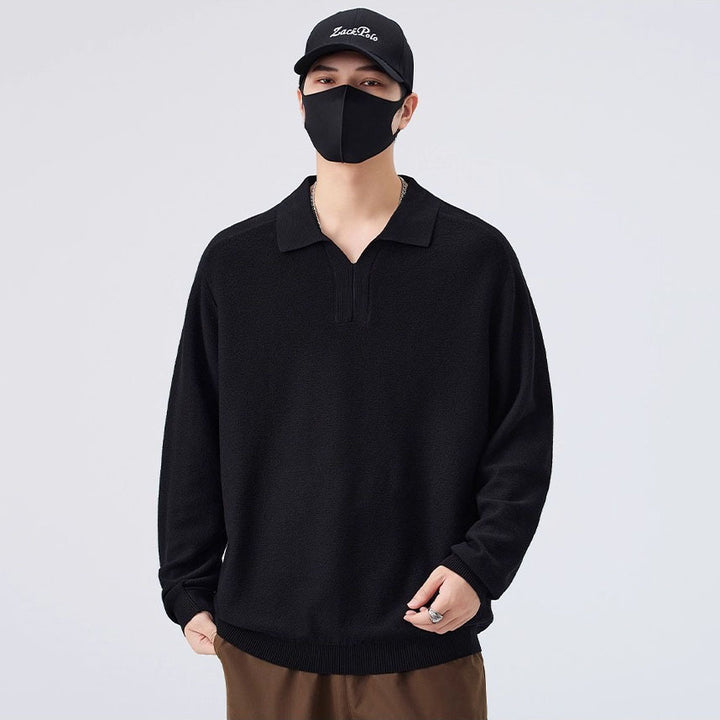 Herren Modisches Longsleeve Pullover mit V-Ausschnitt Drune