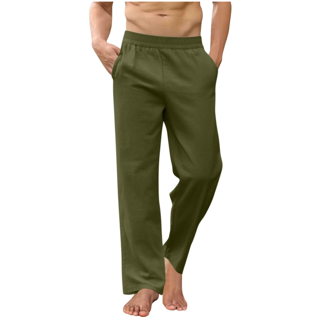 Herren nan lockere Loungehose mit elastischem Bund, Eingrifftaschen und seitlichen Knöchelschlitzen Drune