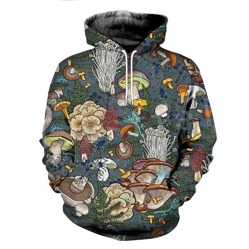 Unisex Kapuzenpullover mit kreativem Pilzdesign Drune