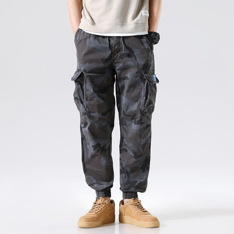 Herren Cargohhose im Joggerstil mit Camouflage-Muster, elastischem Bund und Mehrfach-Utility-Taschen Drune